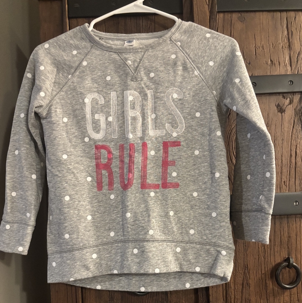 Old Navy Gray and White Polka Dot  Sweatshirt